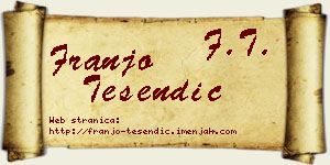 Franjo Tešendić vizit kartica